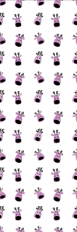 Christmas vinyl rug with pink deer design - TenStickers