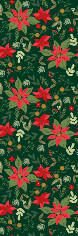 Christmas vinyl rug with festive leaf designs - TenStickers