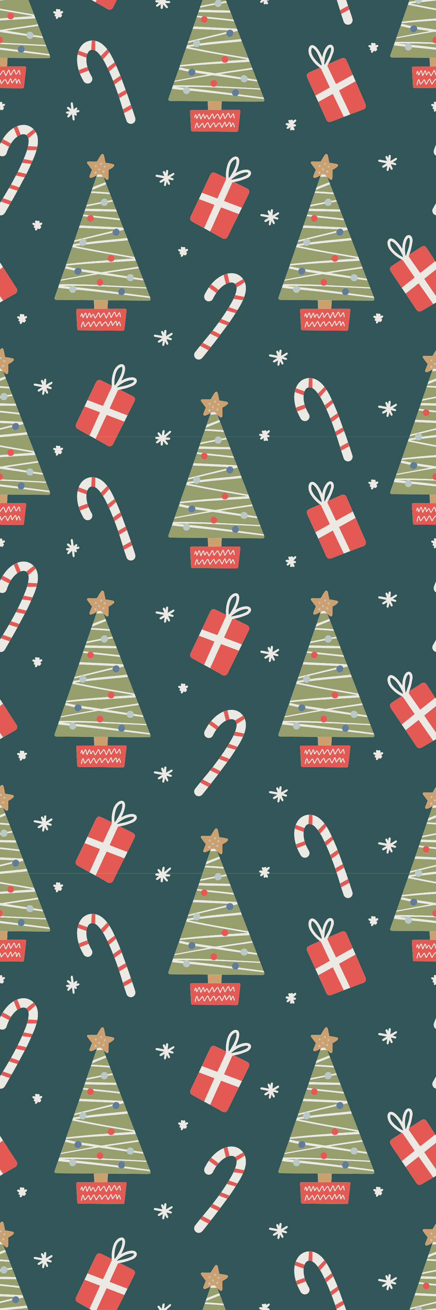 Christmas vinyl rug with colorful trees and gifts - TenStickers