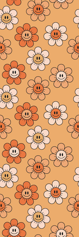 Bedroom vinyl rug with orange shades smiley faces - TenStickers