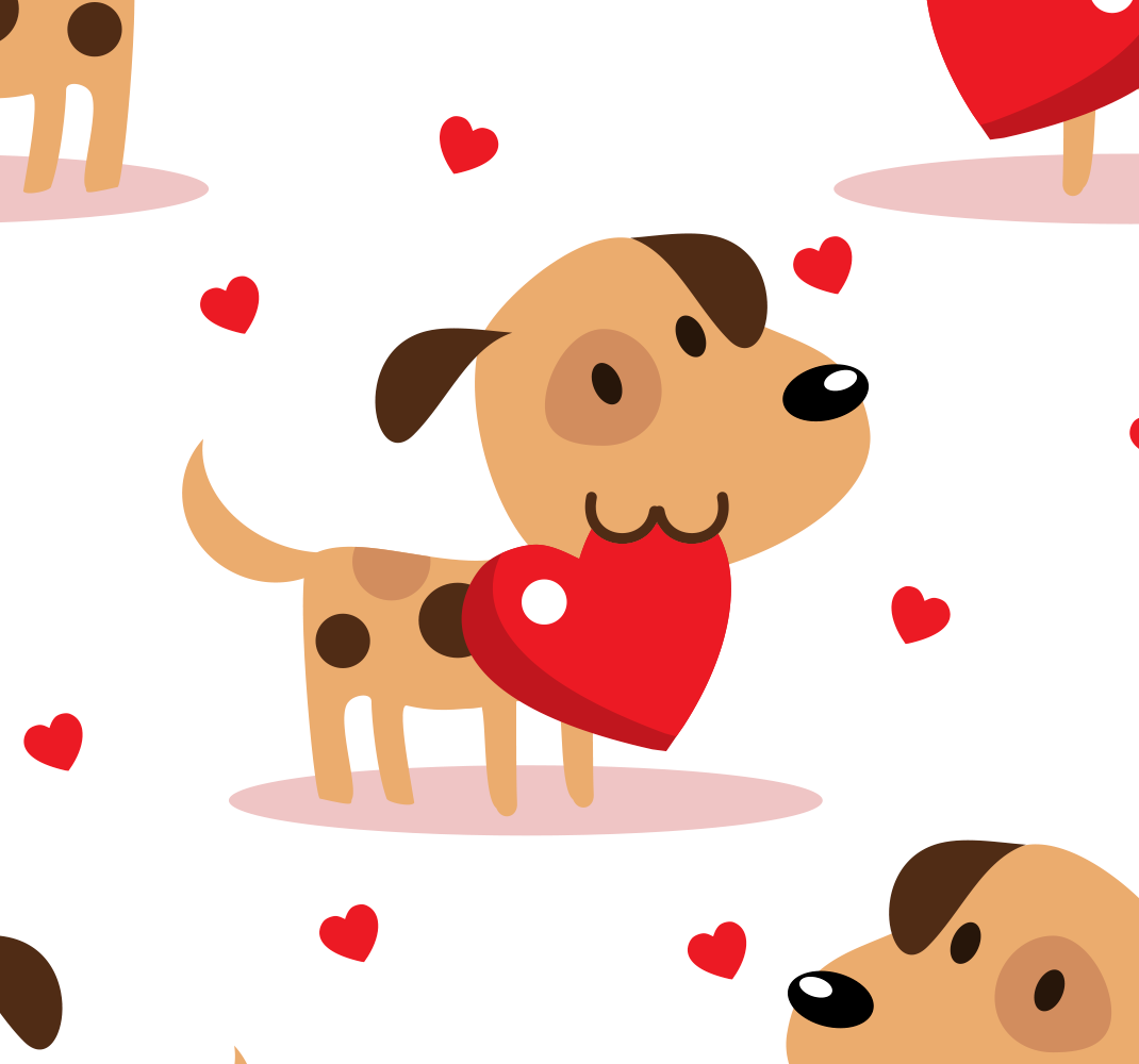 Red dogs bedroom vinyl rug - TenStickers