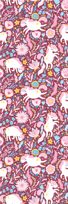 Bedroom vinyl rug with beautiful unicorn pattern - TenStickers