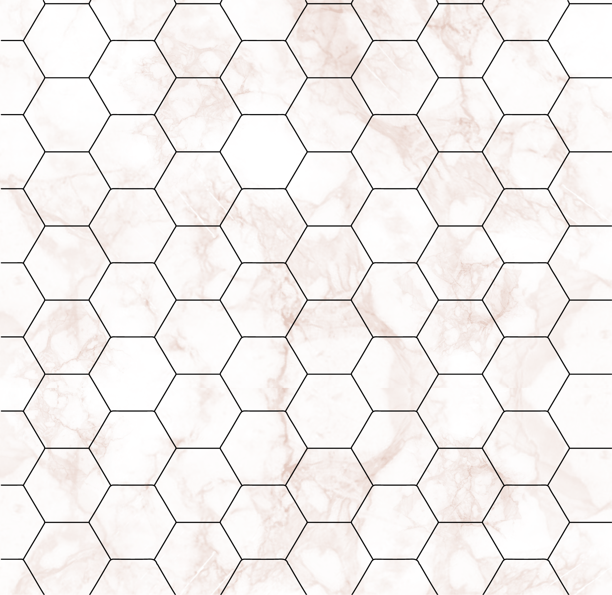 Bedroom vinyl rug with marble hexagon design - TenStickers