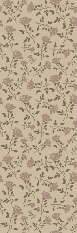 Bedroom vinyl rug with brown vintage rose pattern - TenStickers