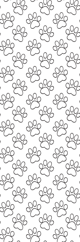 Bedroom vinyl rug with black and white cat paw prints - TenStickers
