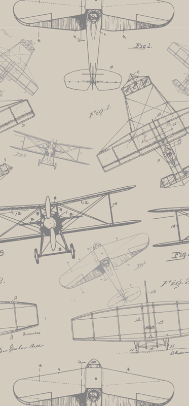 Bedroom vinyl rug with vintage planes pattern - TenStickers