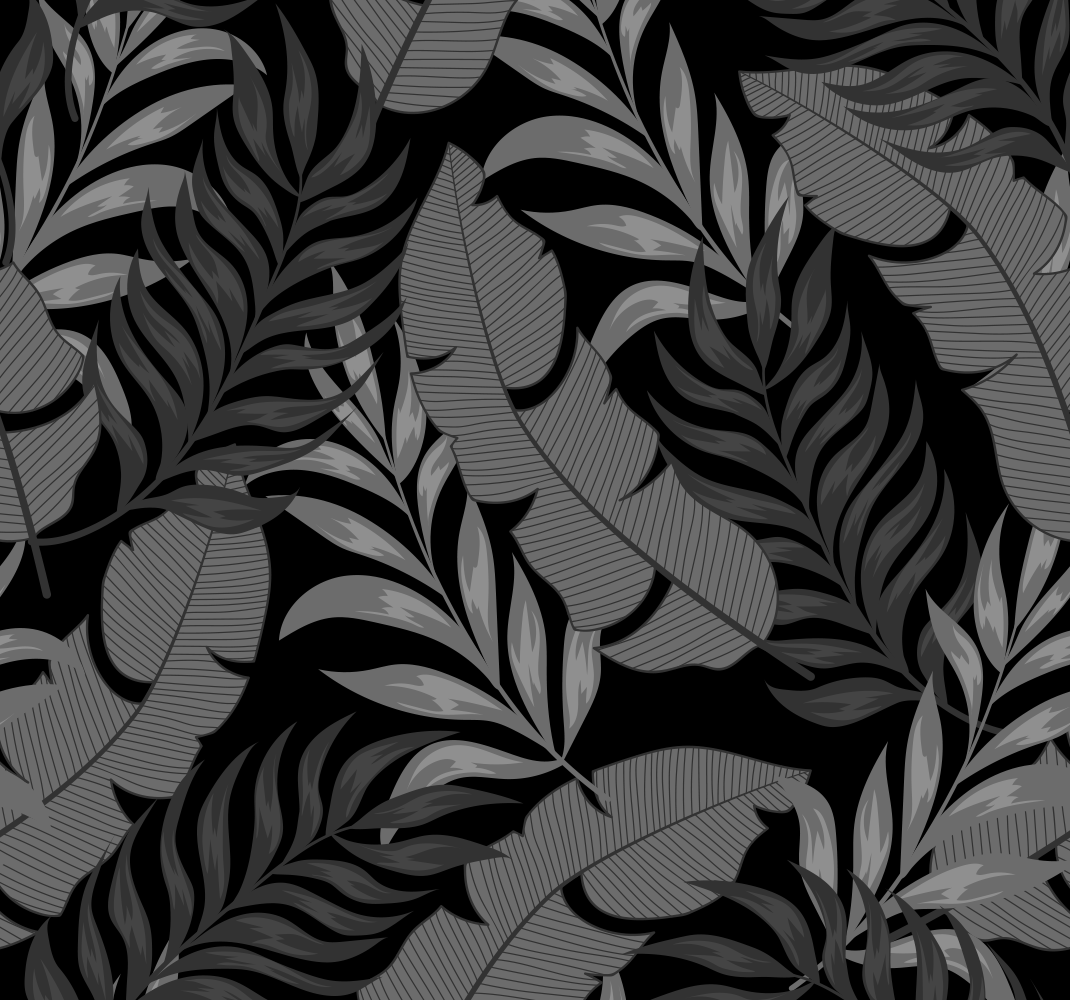 Bedroom vinyl rug dark jungle leaves design - TenStickers