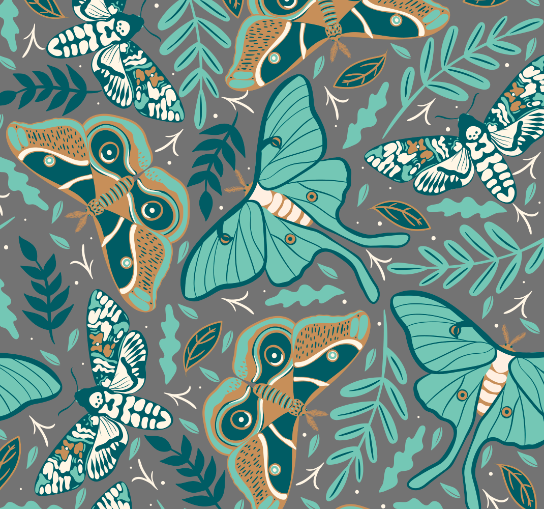 Green and blue butterflies bedroom vinyl rug - TenStickers