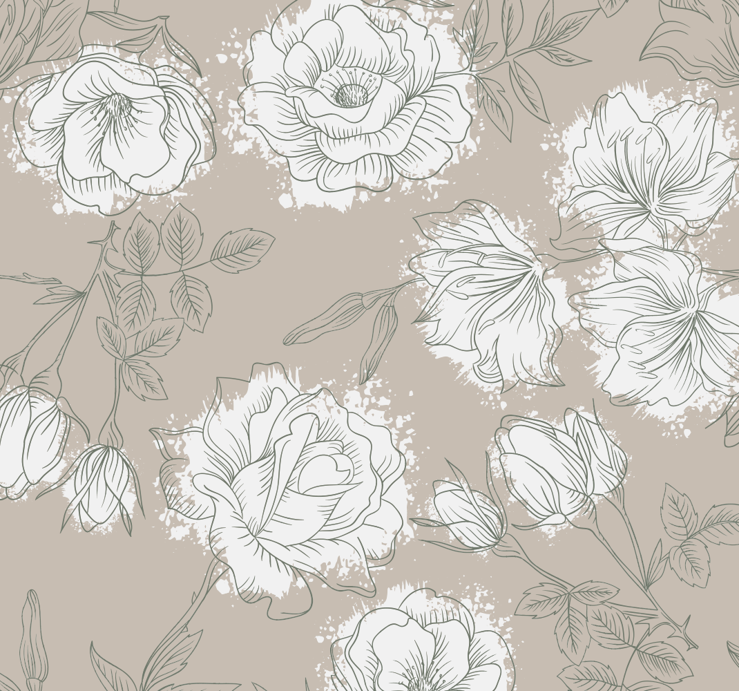 Vintage style peonies bedroom vinyl rug - TenStickers