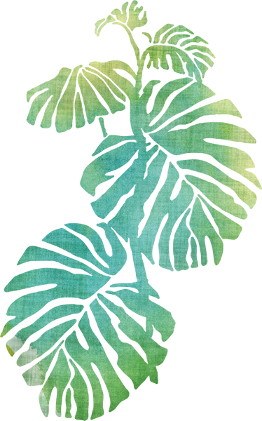 Floral vinyl rug featuring monstera plant design - TenStickers