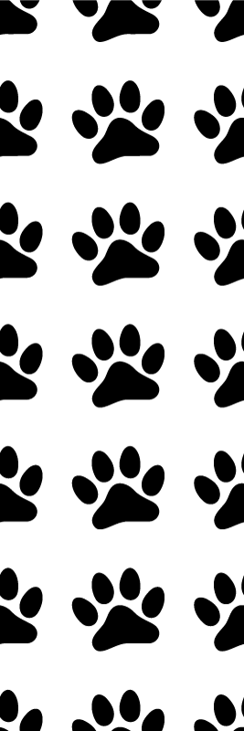 Bedroom vinyl rug with black on white paw prints - TenStickers