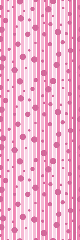 Bedroom vinyl rug in vertical pink and white dots - TenStickers