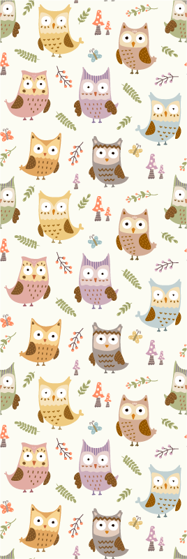 Bedroom vinyl rug cute profession owls design - TenStickers