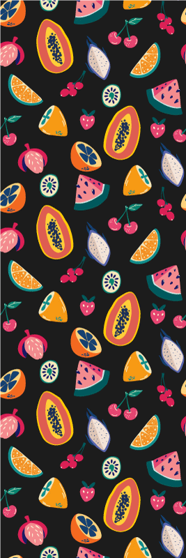 Bedroom vinyl rug with colorful fruit design - TenStickers