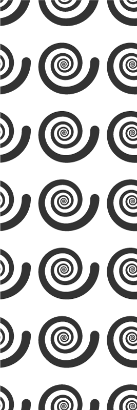 Bedroom vinyl rug with black and white spiral design - TenStickers