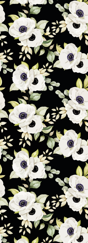 Bedroom vinyl rug with beautiful white roses pattern - TenStickers