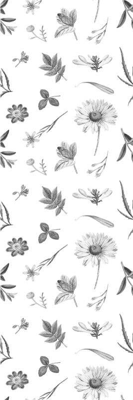 Gray spring flowers bedroom vinyl rug - TenStickers