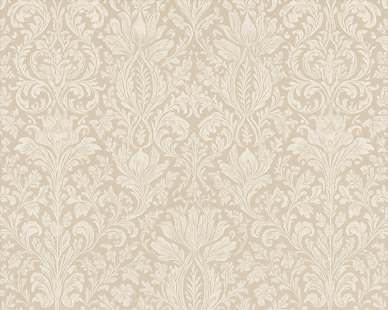 Bedroom vinyl rug classic beige floral design - TenStickers