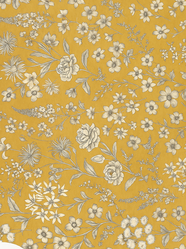 Bedroom vinyl rug with vintage floral design - TenStickers