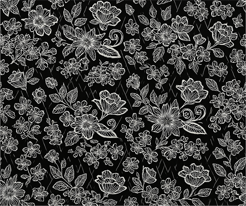 Bedroom vinyl rug in dark floral design - TenStickers