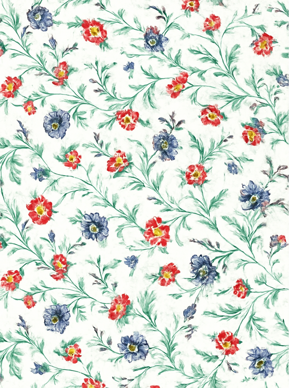 Bedroom vinyl rug with retro floral design - TenStickers