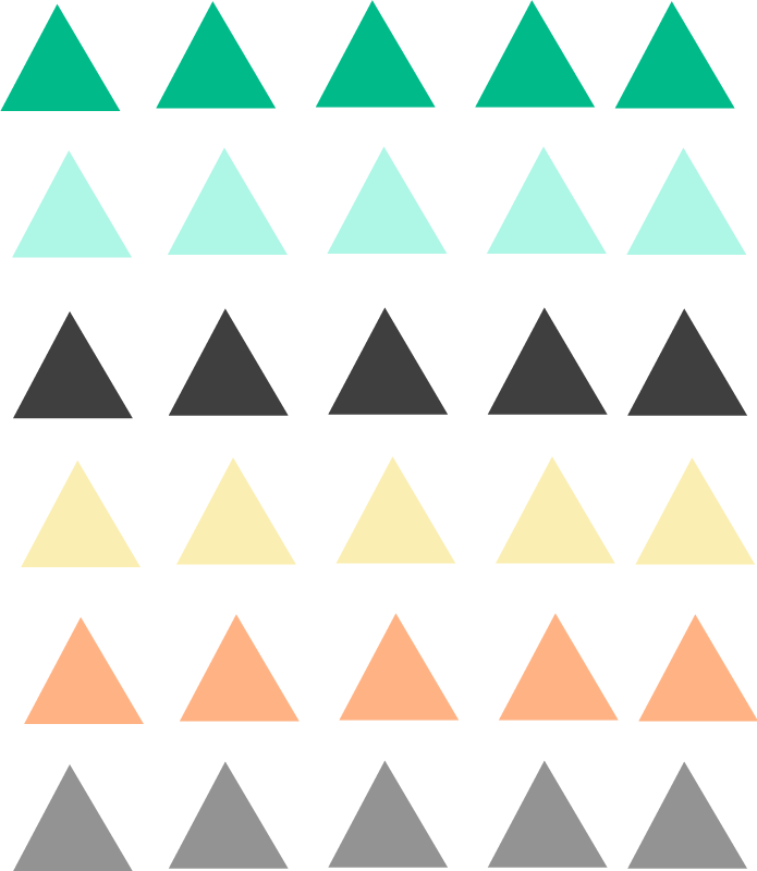 Geometric vinyl rug pack of 30 tiny triangles for baby - TenStickers