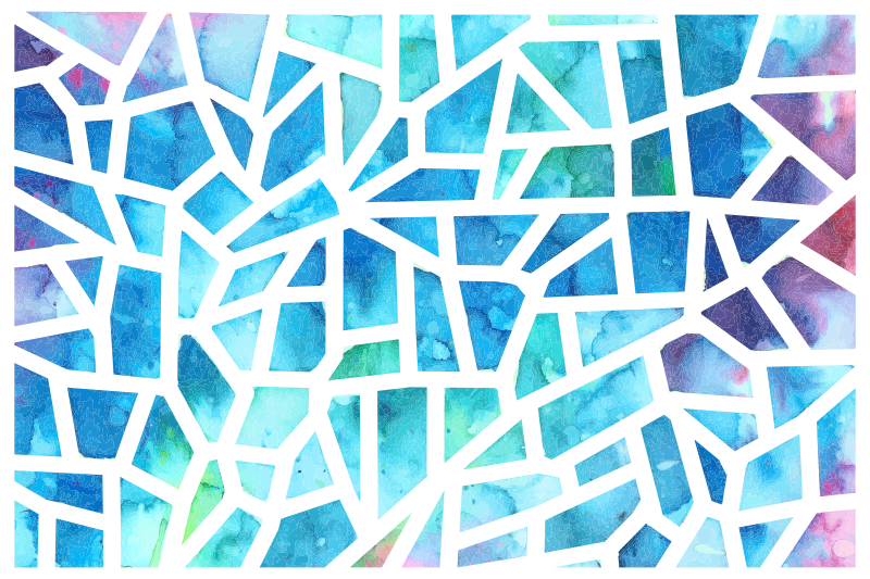 Geometric vinyl rug watercolor triangle mosaic - TenStickers