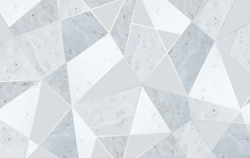 Geometric vinyl rug in simple gray triangular marble - TenStickers