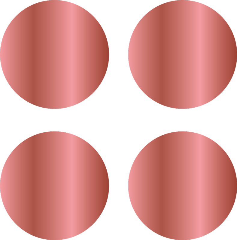 Geometric vinyl rug with rose gold polka dots - TenStickers