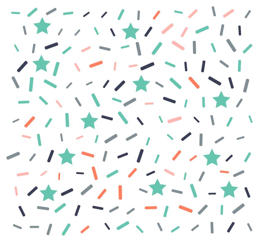 Geometric vinyl rug with star and sprinkle confetti - TenStickers