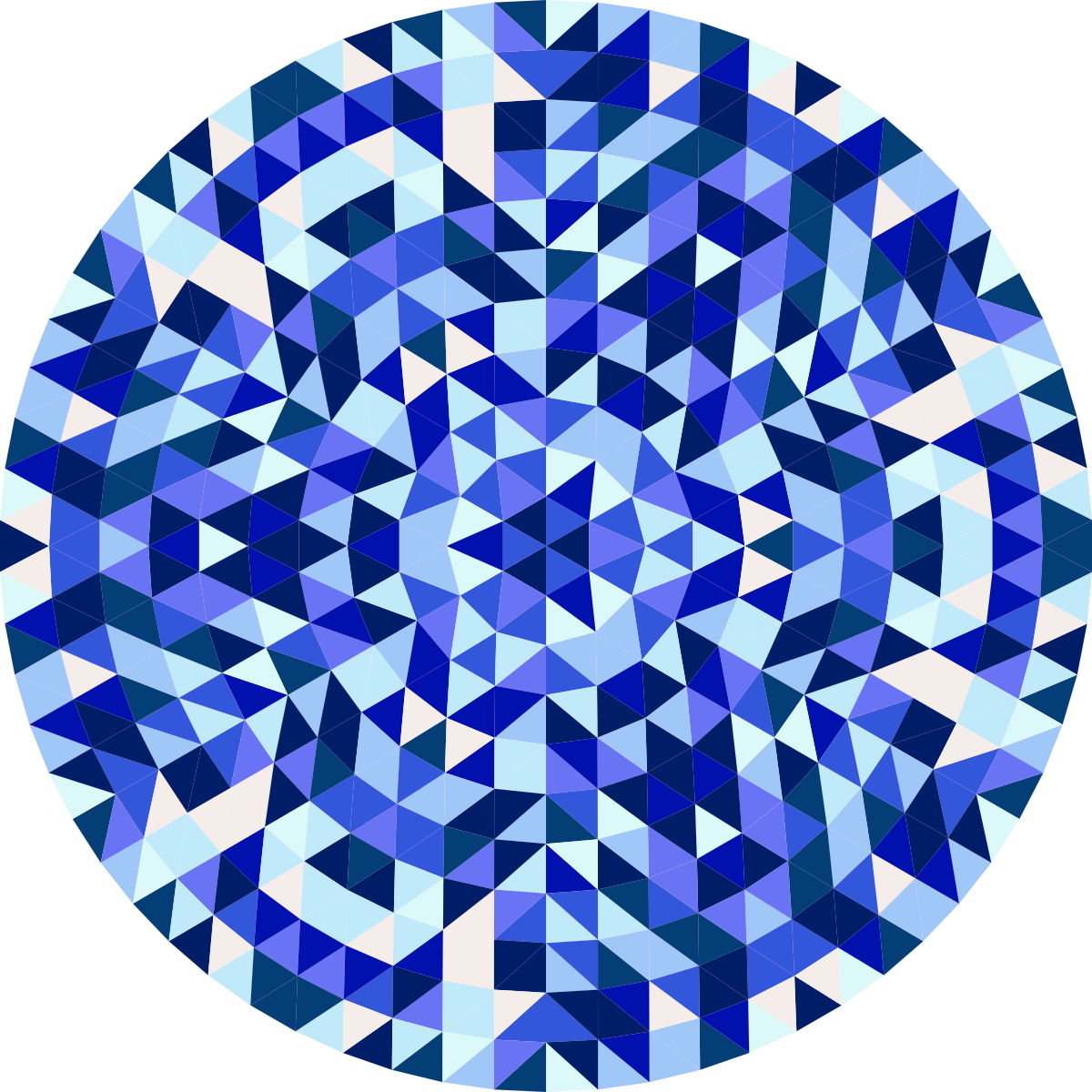 Geometric vinyl rug circular blue pattern - TenStickers