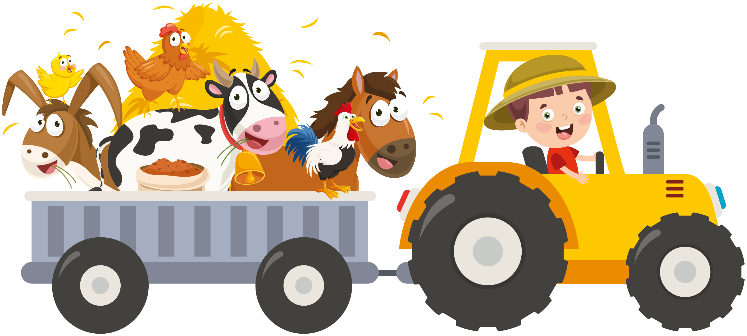 Kids vinyl rug little farmer with animals - TenStickers