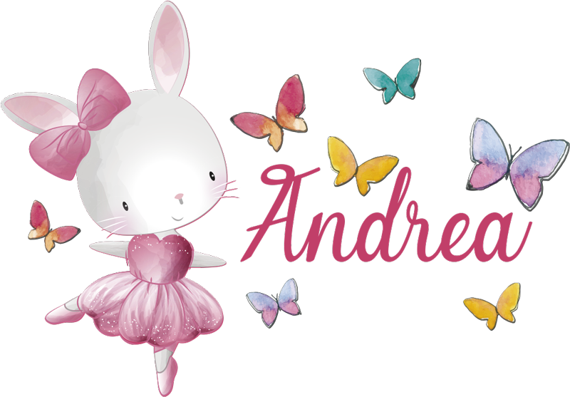 Kids vinyl rug with ballet girl and butterflies - TenStickers