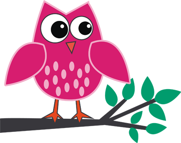 Kids vinyl rug pink owl on a branch - TenStickers