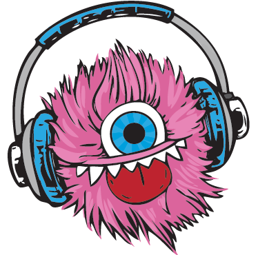 Kids vinyl rug pink fluffy monster - TenStickers