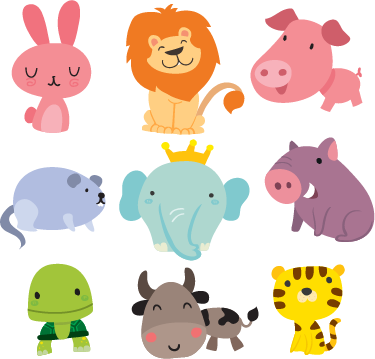 Kids vinyl rug with animal stickers - TenStickers