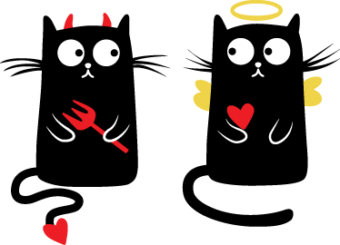 Kids vinyl rug good cat bad cat - TenStickers