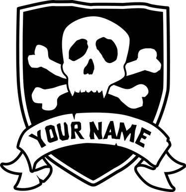 Kids vinyl rug pirate skull personalized name - TenStickers