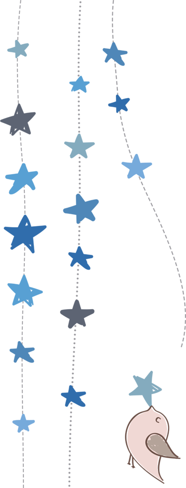Kids vinyl rug with blue stars and bird - TenStickers
