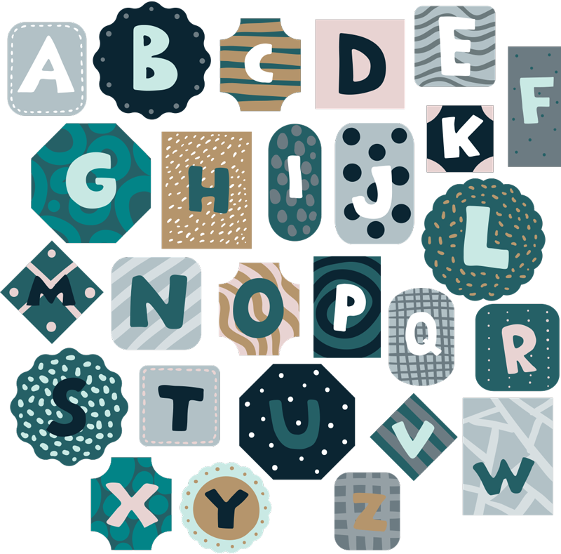 Kids vinyl rug alphabet nordic style sticker - TenStickers