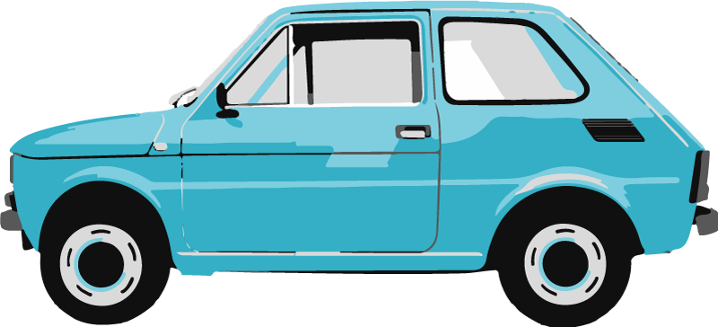 Kids vinyl rug blue vintage car design - TenStickers