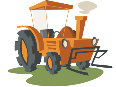 Kids vinyl rug orange tractor - TenStickers
