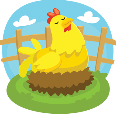 Kids vinyl rug laying hen design - TenStickers