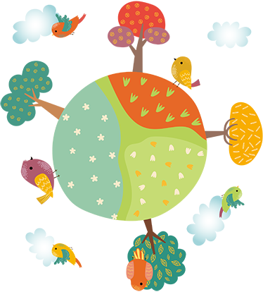 Kids vinyl rug with animal spring design - TenStickers