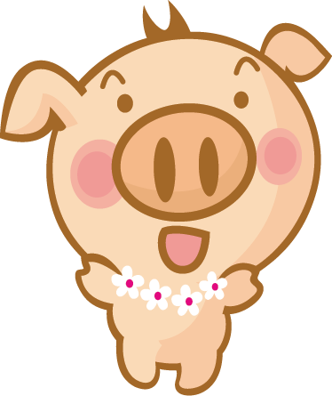 Kids vinyl rug hawaiian pig design - TenStickers
