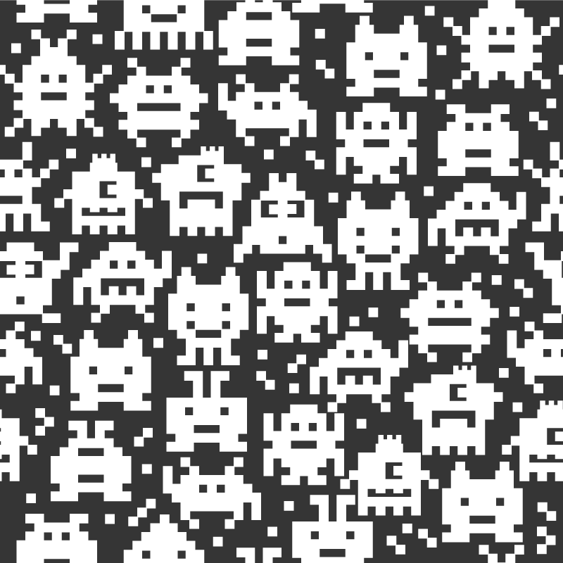 Kids vinyl rug with video game monsters - TenStickers