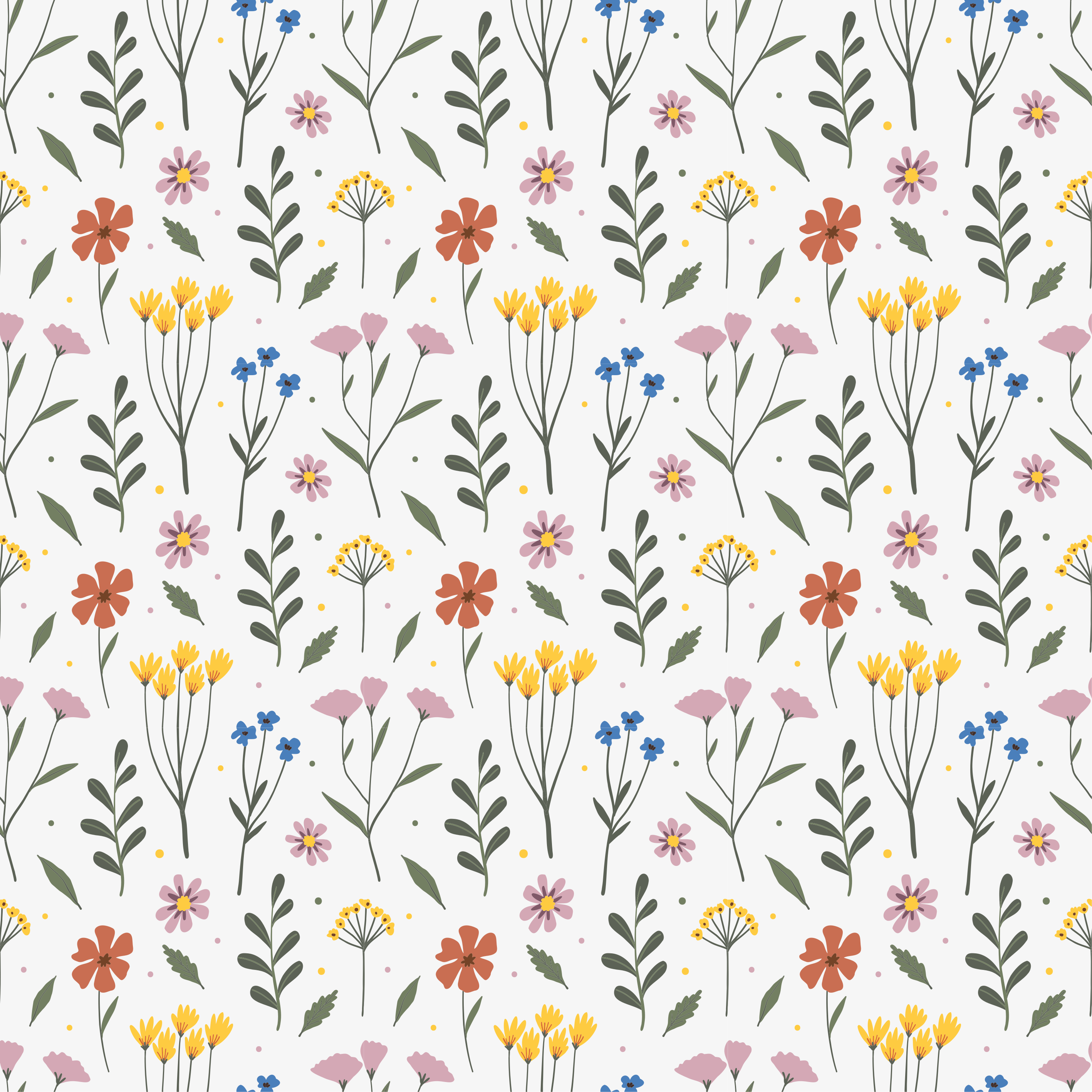 Bedroom vinyl rug with multicolor floral garden pattern - TenStickers