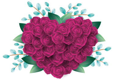 Heart crown with roses bedroom vinyl rug - TenStickers