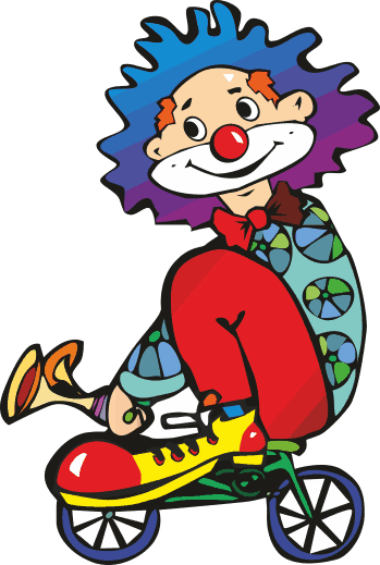 Kids vinyl rug clown on a bicycle - TenStickers