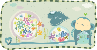 Kids vinyl rug with framed monkey design - TenStickers